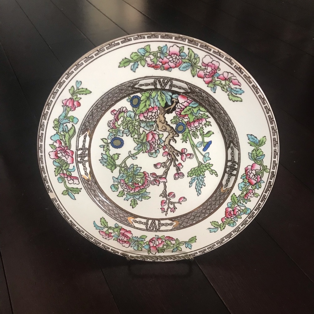 Vintage Alfred Meakin Floral 'Bengal Tree' Medina Shape Plate Oriental Dessert